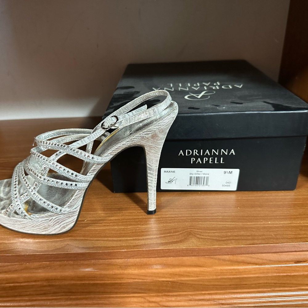 Adrianna Papell Metallic Strappy Heels